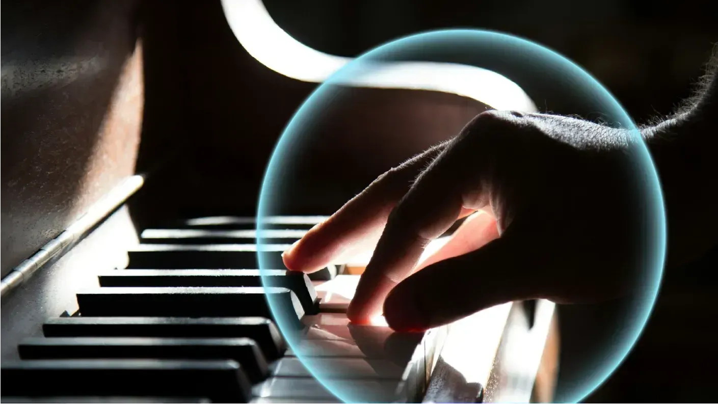 Person playing piano